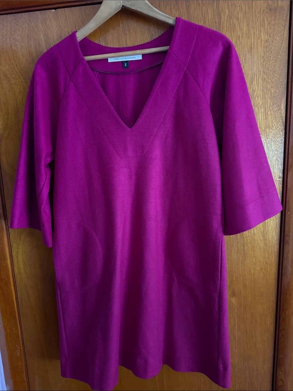 Diane von Furstenberg Wool Shift Dress Size 2